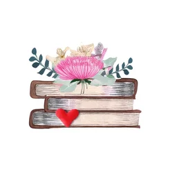 Free book club clipart of floral books